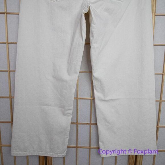 Jen7 by 7 For All Mankind Cropped Wide Leg Jeans in off white, women size 14 - Picture 12 of 16